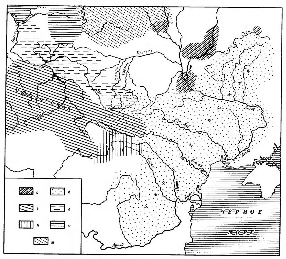 Карта 7. Распространение культур в IIII – V вв.