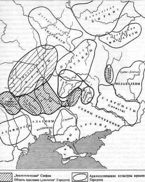 Карта Скифии по Б. Рыбакову