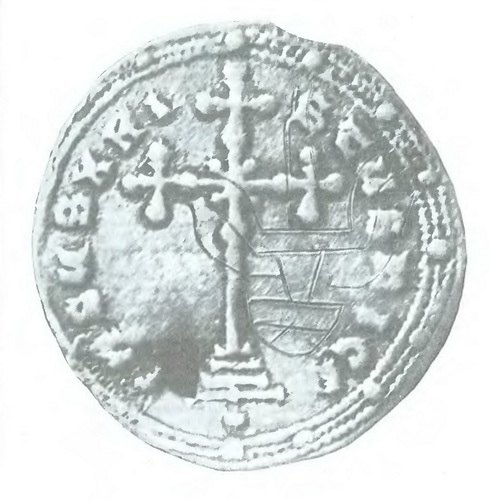 97. Граффити на монете: изображение меча. Ериловский клад, найденный в 1930 г.